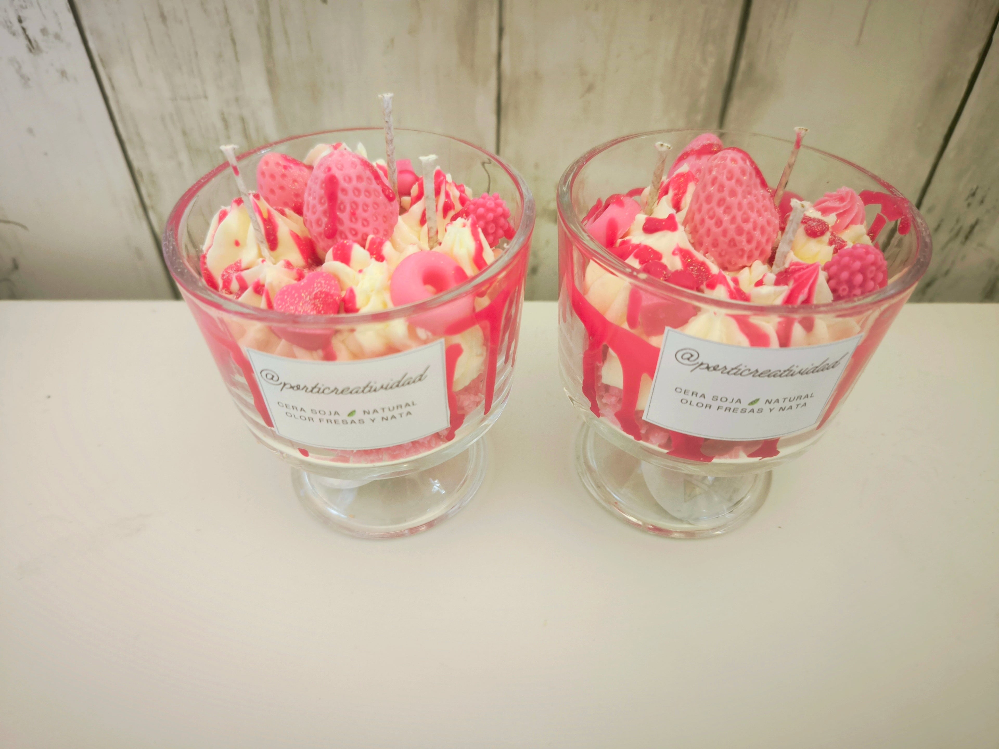 Velas copas postres