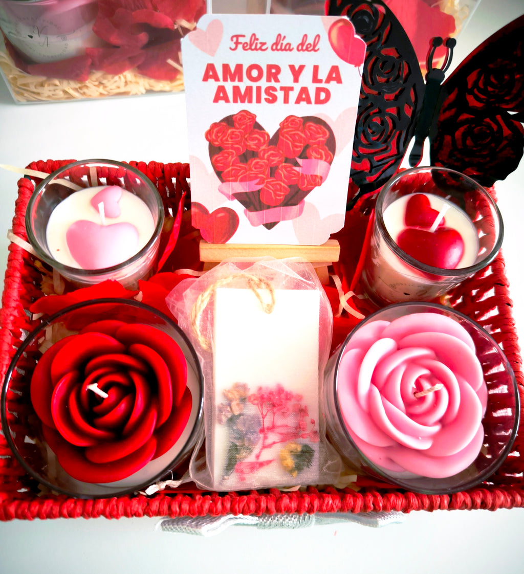 Cesta del día del amor y la amistad 🎁👌🏼🥰🌹